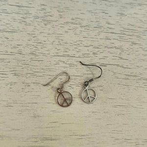 925 sterling silver peace earrings